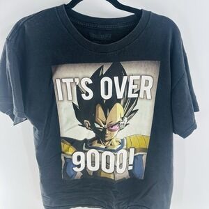 Official GE Dragon Ball Z Vegeta It's Over 9000 Men‎ Black T-Shirt Size L